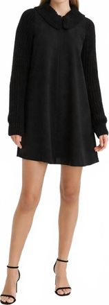 Nocturne Peter Pan Collared Knit Dress In Black