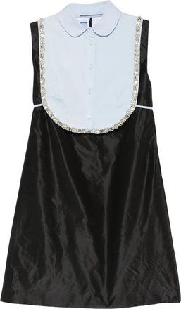 Prada Crystal-embellished Bib-detail Mini Dress