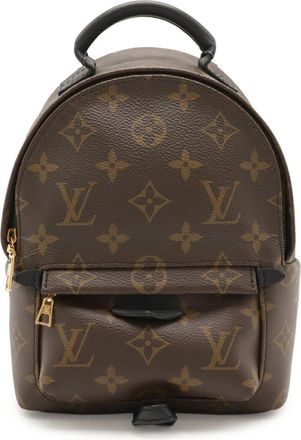 Louis Vuitton Black Brown Monogram Canvas Leather Backpack (Pre-Owned)