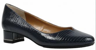 J. Rene&eacute; Womens Bambalina Block Heel Pump In Black Lizard