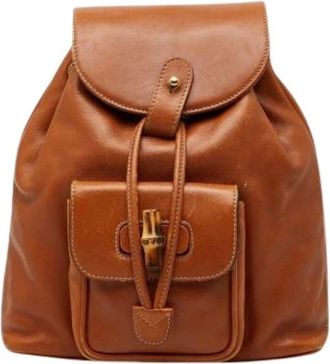 Gucci Pre-owned Backpacks, female, Brown, Size: ONE SIZE Pre-owned Bamboo Backpack