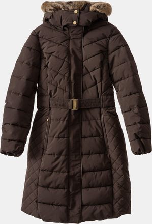 Joules Womens Aspen Long Parka in Dark Brown - Size 14 UK