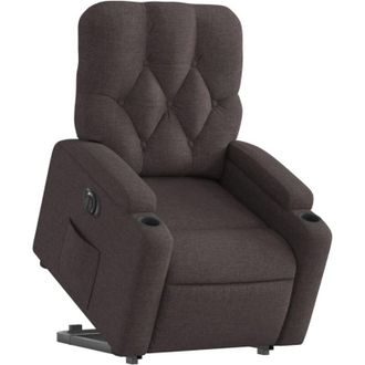 vidaXL Vidaxl - Sill&oacute;n El&eacute;ctrico Reclinable Elevable De Tela Marr&oacute;n Oscuro