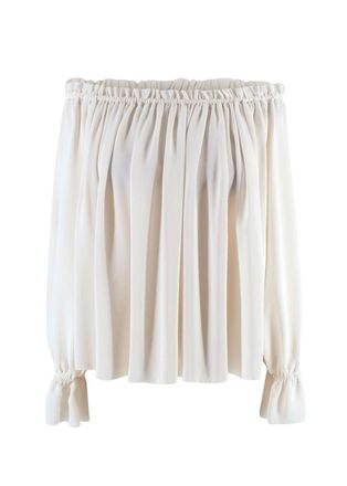 Elizabeth & James Cream Off-Shoulder Long Sleeve Blouse Size S