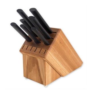 Rada Essential Oak 8 Piece Knife Block Set in Black at Nordstrom