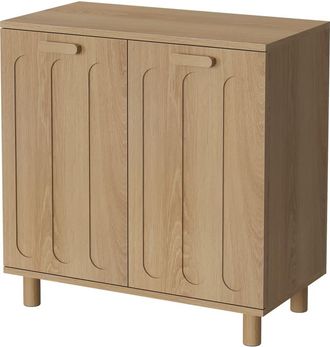 Urban Meuble Mueble Cesto de Ropa Roble 66cm - Armario Basculante con 2 Cestos