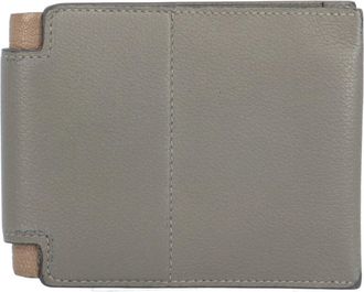 Herm&egrave;s Gray Chevre Leather Wallet (Bi-Fold) (Pre-Owned)
