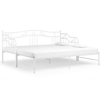 Berkfield Home Pull-out Sofa Bed Frame White Metal 90x200 cm