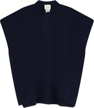 Alysi Truien & Vesten, Dames, Blauw, XS, Wol, Mouwloze trui met ronde hals