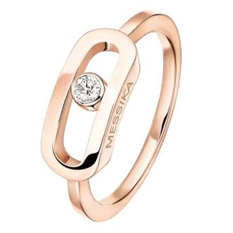Messika Move Uno 18k Rose Gold Diamond Ring, Size 50