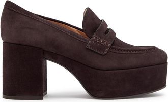 Gianvito Rossi Jenna 75 Platform Suede Pumps - Brown
