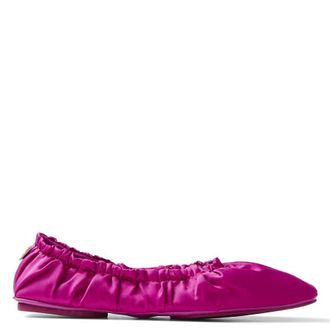 Jimmy Choo London Bardo Satin Ballerina Flats, Brand Size 34.5 ( US Size 4.5 )