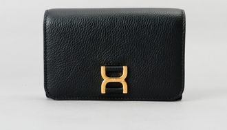 Chlo&eacute; Marcie Black Leather Wallet (Tri-Fold) (Pre-Owned)