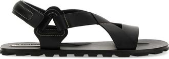 Jil Sander Low Sandal - Heren - Sandalen - Zwart - 41 EU - Leer - Schoenen