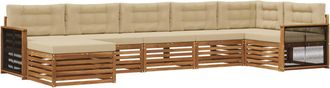 vidaXL Conjunto De Sof&aacute;s De Exterior 7 Uds. Natural Y Beige Vidaxl