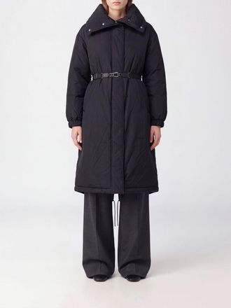 Moorer Piumino lungo in nylon con collo alla marinara e cintura in vita