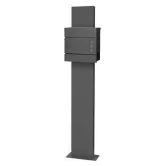 ECD Germany Buz&oacute;n correos de pie 37 x 10,5 x 36,5 cm y soporte pedestal antracita