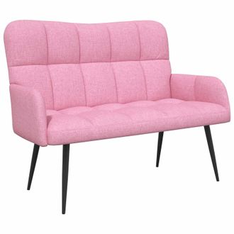 vidaXL Sof&aacute; De 2 Plazas Rosa 115 X 61 X 87 Cm Tela Vidaxl