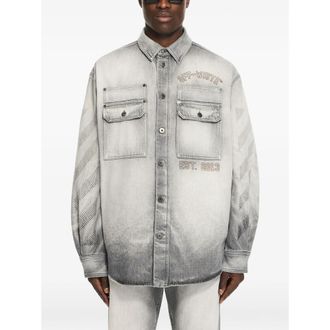 Off-white Diagonal Embroidery Faded Overshirt