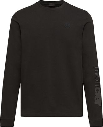 Moncler Moncler Cotton Jersey Long Sleeve T-shirt, Men, Black, Size: Xxl
