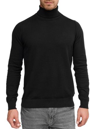 Indicode Rollkragenpullover INDICODE Van Paul, Herren, Gr. XXL, schwarz, Strick, Obermaterial: 80% Baumwolle, 20% Polyamid, unifarben, normal, Rundhals, Pullov