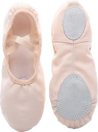 PartyKindom Elastic Band No-tie Dance Shoes Lightweight Ballet Gymnastics Footwear for Adults with Anti-Slip Sole Suitable for Yoga Ballroom Jazz and Modern Dance