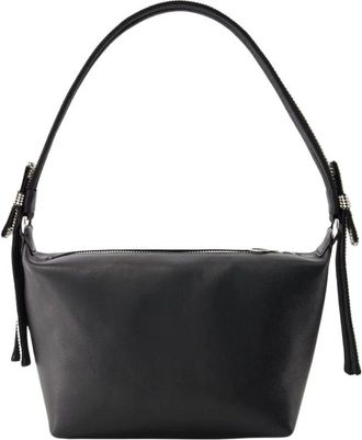 Kara Crystal Strap Leather Tote Bag - Dames - Handtassen - Zwart - ONE Size - Leer - Tassen