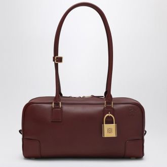Loewe Amazona 31 Cropped bag in shiny mahogany brown leather