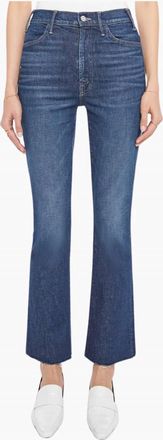 Mother Hustler Flood Fray Cropped Flare Jeans In Kicks And Riffs