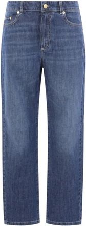 Max Mara Straight Jeans - Dames - Regular Fit Jeans - Blauw - XS - Katoen - Jeans