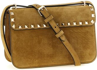 Valentino Garavani Womens Beige Calfskin Crossbody Bag