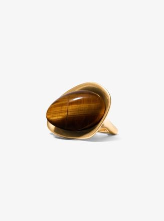 Michael Kors 24k-Gold-Plated Brass and Stone Ring