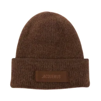 Jacquemus Le Bonnet Gros Grain Beanie - Dames - Accessoires - Bruin - Maat: ONE Size Wol