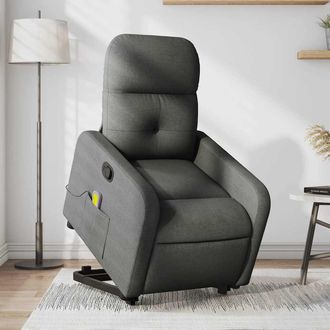 vidaXL Vidaxl - Silla De Masaje Reclinable De Pie De Tela Gris Oscuro