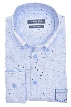 Led&ucirc;b Business overhemd Ledub Modern Fit New lichtblauw geprint