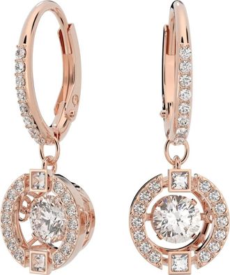 Swarovski Dames Oorbellen Drop Wit Ros&eacute;goud Legering Laag UNA 5504753 - Dames - Oorbellen - Roze - ONE Size - Accessoires