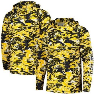 Columbia Mens Columbia Navy Michigan Wolverines PFG Terminal Tackle Omni-Shade Rippled Long Sleeve Hooded T-Shirt at Nordstrom, Size Medium