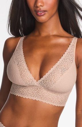 Wacoal High Bar Lace Trim Bralette in Roebuck at Nordstrom, Size X-Large