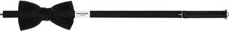 Saint Laurent Mens Black Velvet Adjustable Bowtie Viscose Ties & Bow