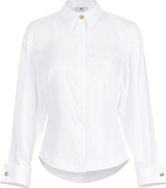 Elisabetta Franchi Camicia in cotone con ricamo - Bianco