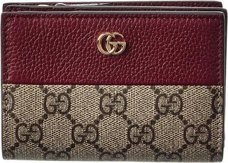 Gucci Gg Marmont Small Gg Supreme Canvas & Leather Wallet
