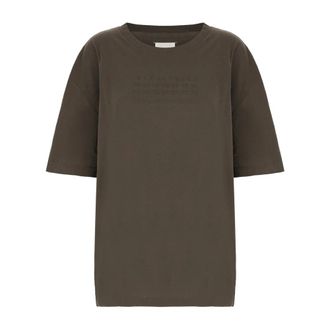 Maison Margiela T-Shirts, female, Brown, Size: L Cotton Jersey T-shirt