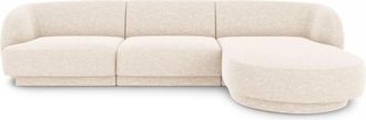BLOOMINGLOFT 4-Sitzer Design Ecksofa Miley - Chenille Light Beige