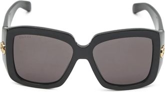 Gucci Occhiali da sole oversize con logo - Nero