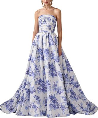 Carolina Herrera Strapless Gathered Bodice Ball Gown