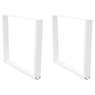 Berkfield Home Dining Table Legs V-Shape 2 pcs White 100x(72-73.3) cm Steel