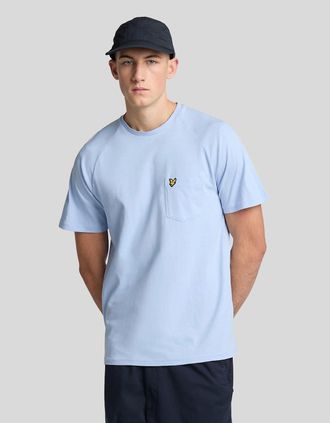 Lyle & Scott Lyle And Scott Mens Linen Blend Raglan T-Shirt - Blue - Size: 34