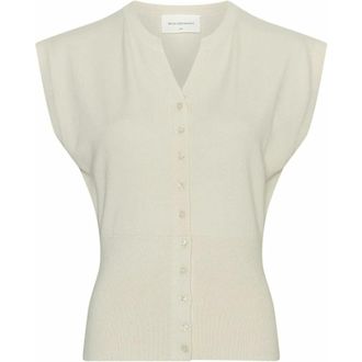 Moss Copenhagen Mouwloze Gebreide Top - Dames - Jassen - Wit - Maat: M