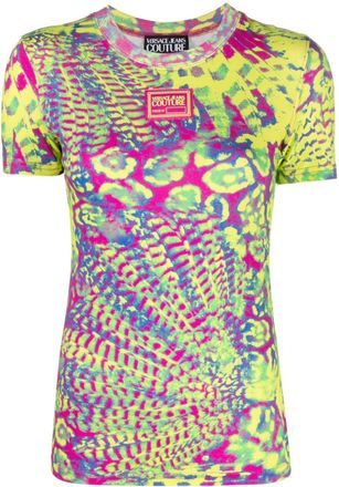 Versace Jeans Couture printed cotton T-shirt - women - Elastane/Cotton - S - Pink