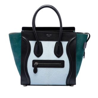 Celine Pre-owned Celine Micro Tricolor Pony Hair Luggage Tote Ladies HKVQOIH3MK7R5D82